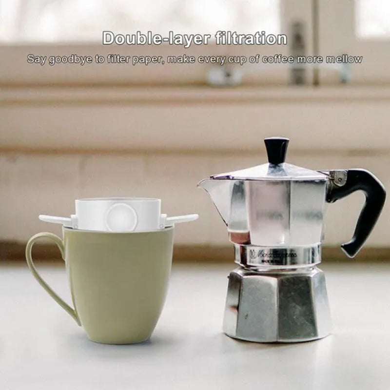 Portable Coffee Filter Stainless Steel Drip Coffee Tea Holder Reusable Coffee Dripper Household Drinkware Drop Filter Stainless Steel Filter Cup