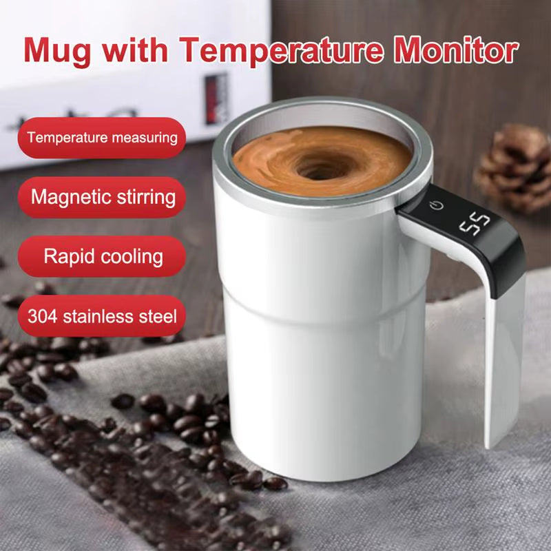 Automatic Mix Stirring Coffee Mugs Portable Automatic Mixing Cup Rechargeable Self Stirring with LCD Display Coffee Cup Mixer