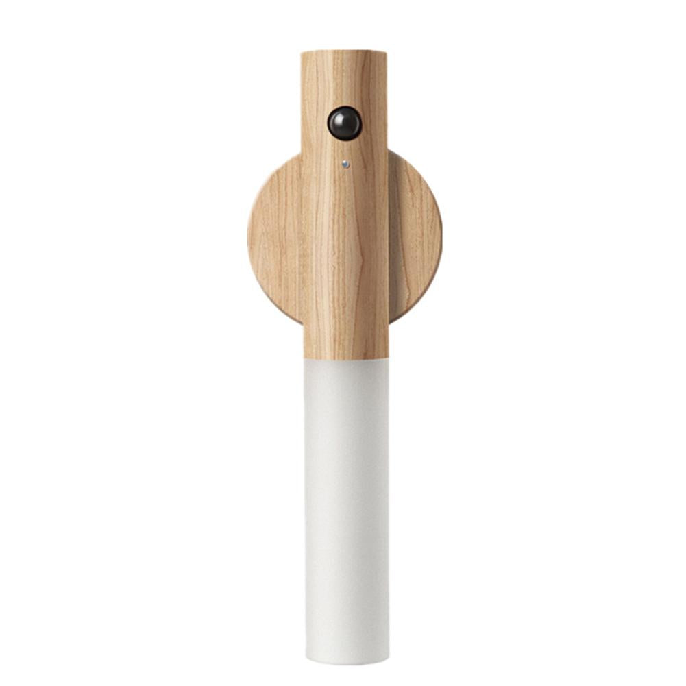 Lámpara LED de pared con sensor de movimiento de madera