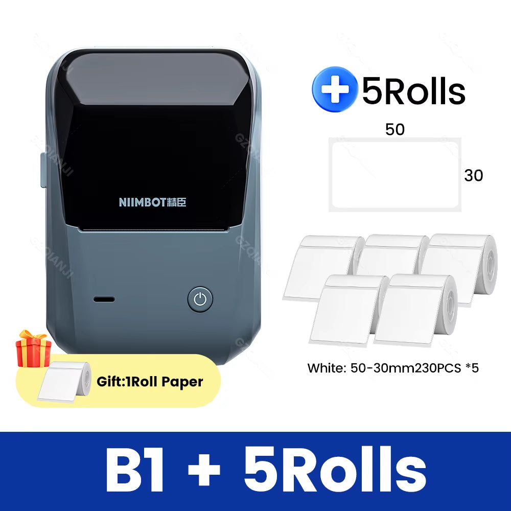 B21 B1 Wireless Label Printer Portable Pocket Label Printer Bluetooth Thermal Label Printer Fast Print Home Use Office