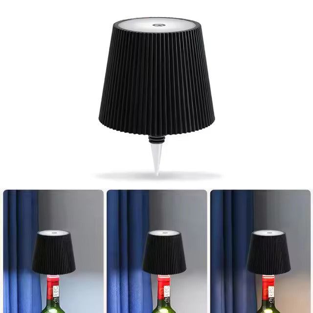 Lámpara de mesa LED con forma de botella
