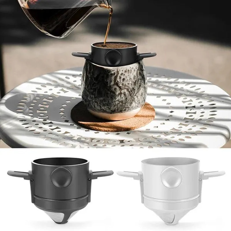 Portable Coffee Filter Stainless Steel Drip Coffee Tea Holder Reusable Coffee Dripper Household Drinkware Drop Filter Stainless Steel Filter Cup