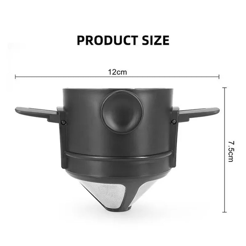 Portable Coffee Filter Stainless Steel Drip Coffee Tea Holder Reusable Coffee Dripper Household Drinkware Drop Filter Stainless Steel Filter Cup