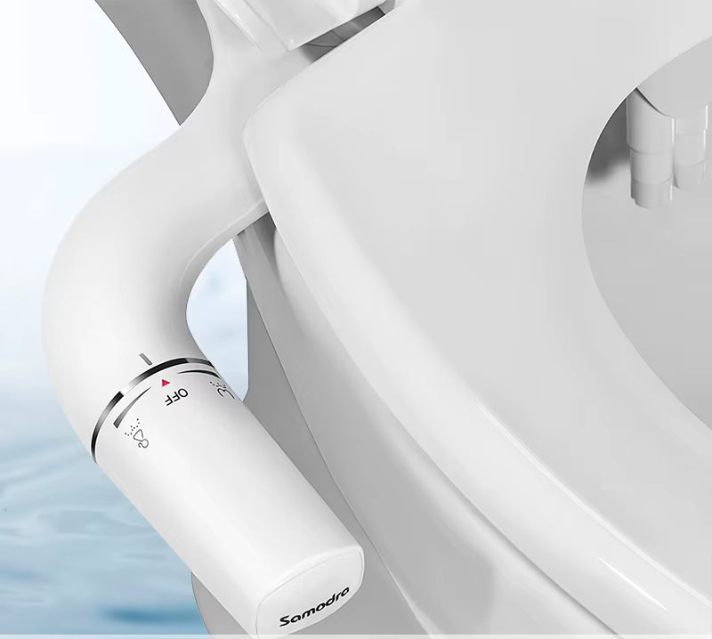 Bidet Attachment Ultra-Slim Toilet Seat Attachment Dual Nozzle Bidet Adjustable Water Pressure Non-Electric Ass Sprayer