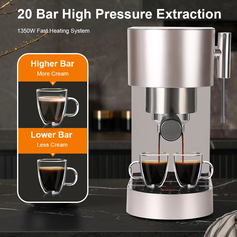 20 Bar Professional Expresso Coffee Maker Personal Espresso Coffee Machine for Home Use