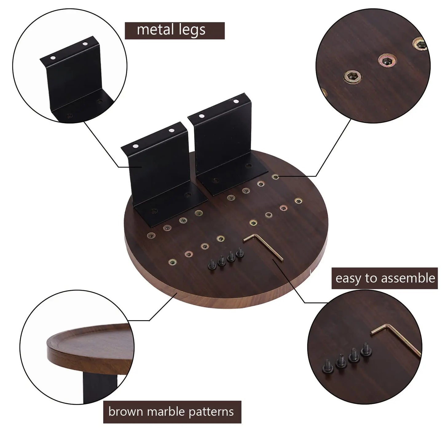 Movable Wood Bamboo Sofa Arm Tray Wide Couch Cup Holder Tray with Clip for Food & Beverages