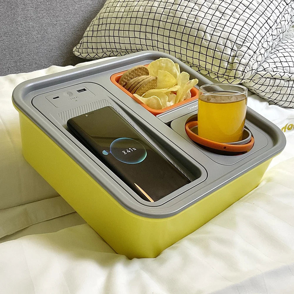 Choie Fun Outdoor Anti-Falling Cup Holder New Multi-Function Snack Box Storage Wireless Charging Mobile Power Food Boxs