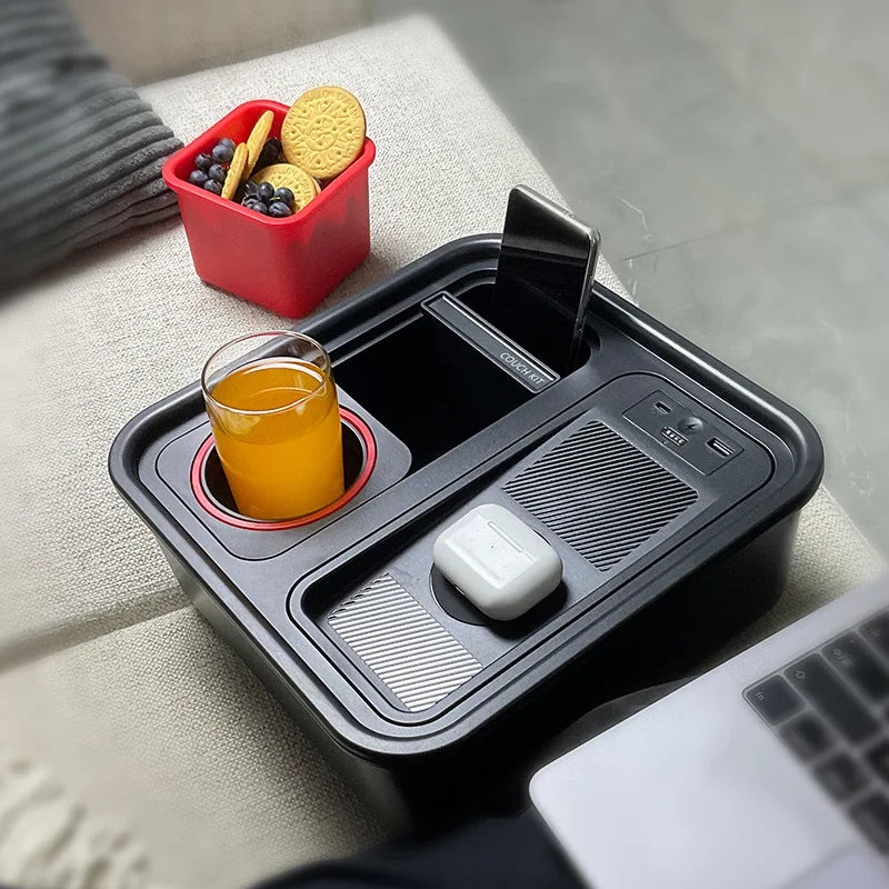 Choie Fun Outdoor Anti-Falling Cup Holder New Multi-Function Snack Box Storage Wireless Charging Mobile Power Food Boxs