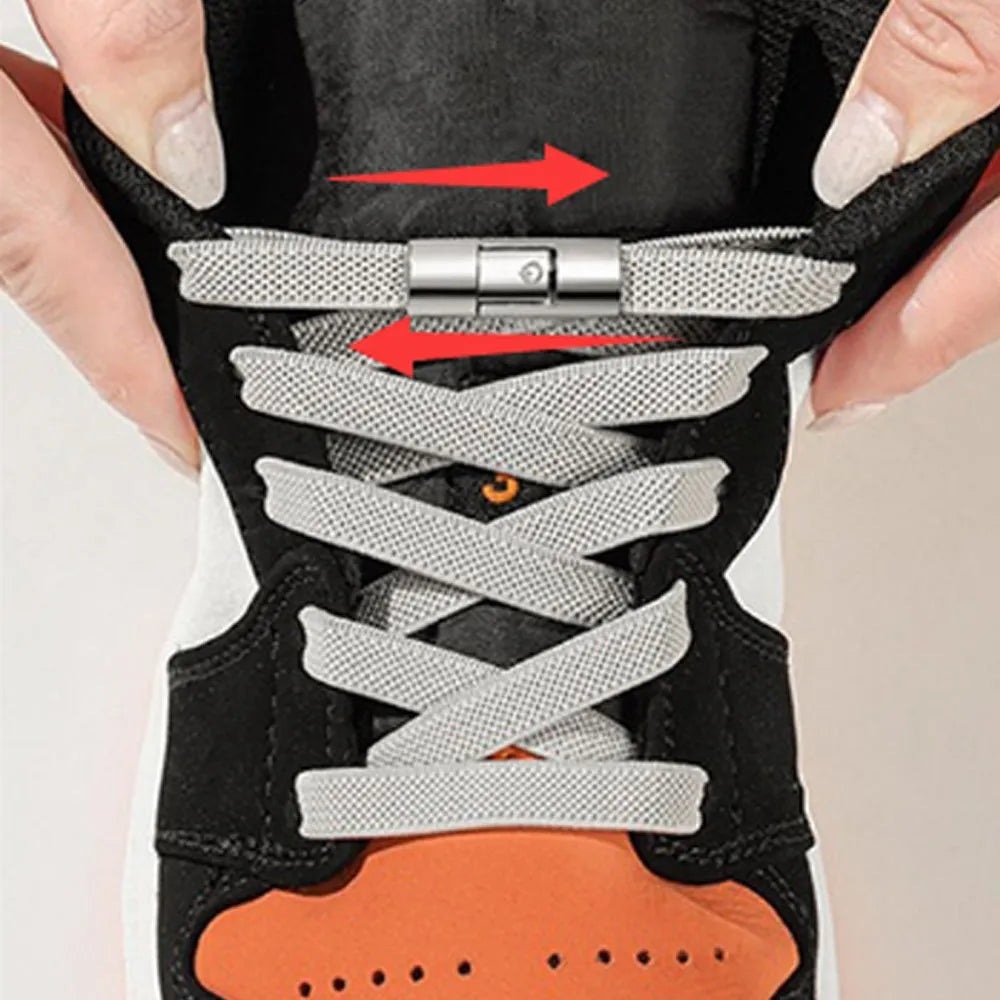 1Pair No Tie Shoe Laces Press Lock Shoelaces without Ties Elastic Lazy Shoelaces Sneaker Kids Adult Width Flat Shoelace for Boot
