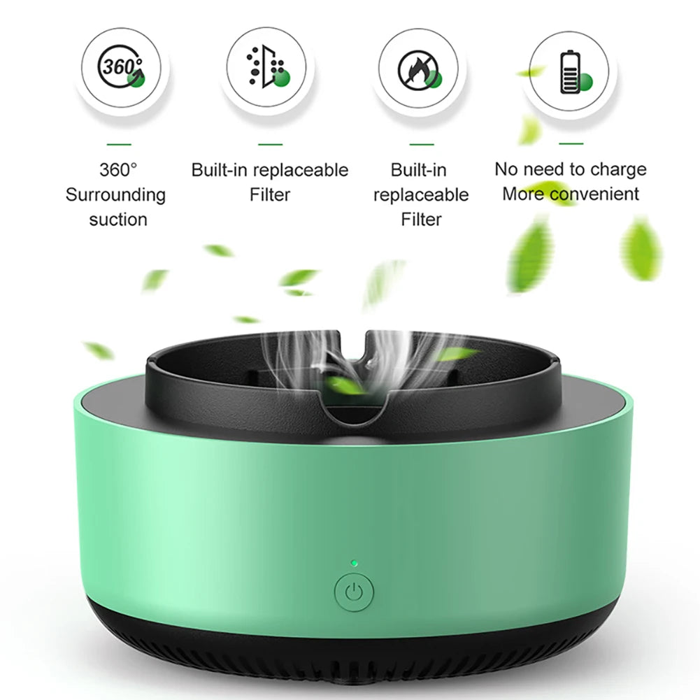 Automatic Air Purifier Ashtray for Filtering Second-Hand Smoke from Cigarettes Remove Odor Smoking Portable Air Purifier Ashtray