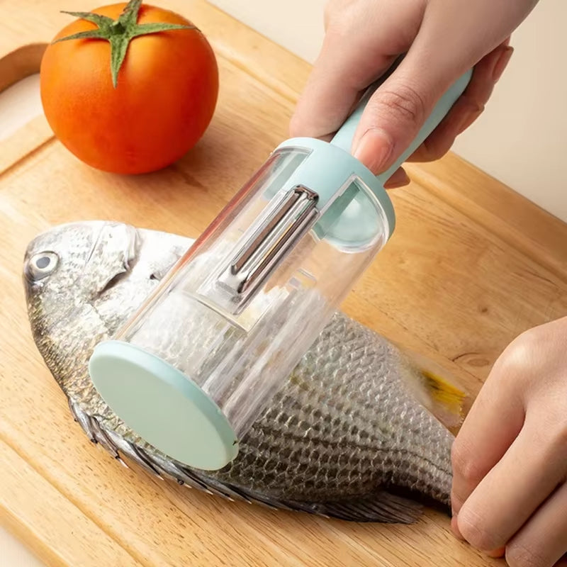 Multifunctional Peeler with Storage Box the Ultimate Solution for Peeling Vegetables, Fruits, and Scaling Fish