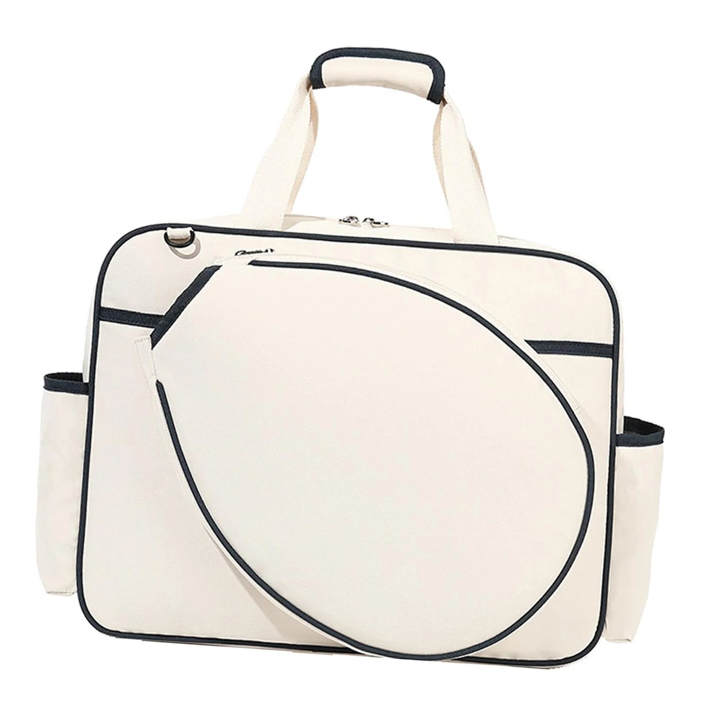 Tennis Racket Bag Sport Bag Large Racquet Covers Pickleball Racket Storage Tennis Handbag for Swimming Outdoor Sport Travel Gym Training, White