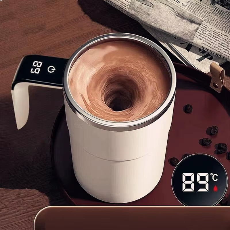 Automatic Mix Stirring Coffee Mugs Portable Automatic Mixing Cup Rechargeable Self Stirring with LCD Display Coffee Cup Mixer