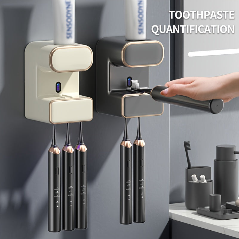 Esterilizador UV para cepillos de dientes y dispensador automático de pasta de dientes: organizador de baño de pared