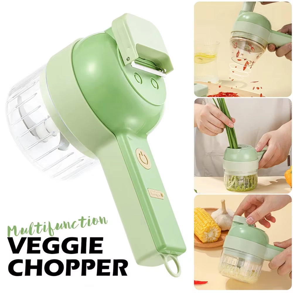 New Multi-Functional Vegetable Cutter Wireless Electric Garlic Beater Cut Onion Chili Processor Handheld Gatling Cooking Machine