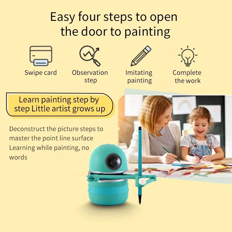 Pre-School Educational Drawing Teaching Children Painting Robot Set English Word and Math Learning Robot Toys for Kids Learning