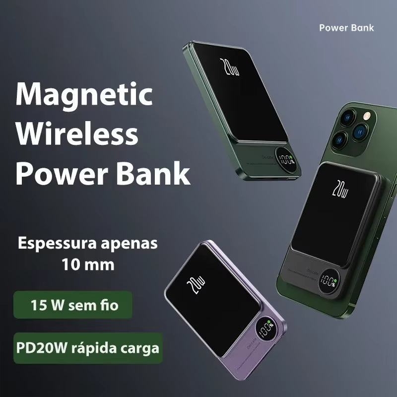 XIAOMI 30000Mah Alloy Magsafe Wireless Magnetic Power Bank Ultra Thin Fast Charging Portable Backup Battery for Iphone Samsung