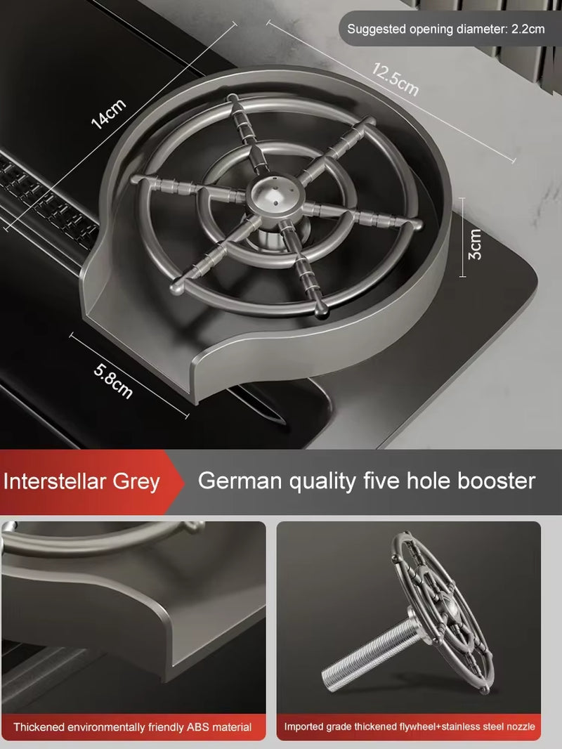 High-Pressure Cup Washer Automatic Rotating Kitchen Sink Vegetable Basin Home Coffee Milk Tea Shop Bar Cup Making