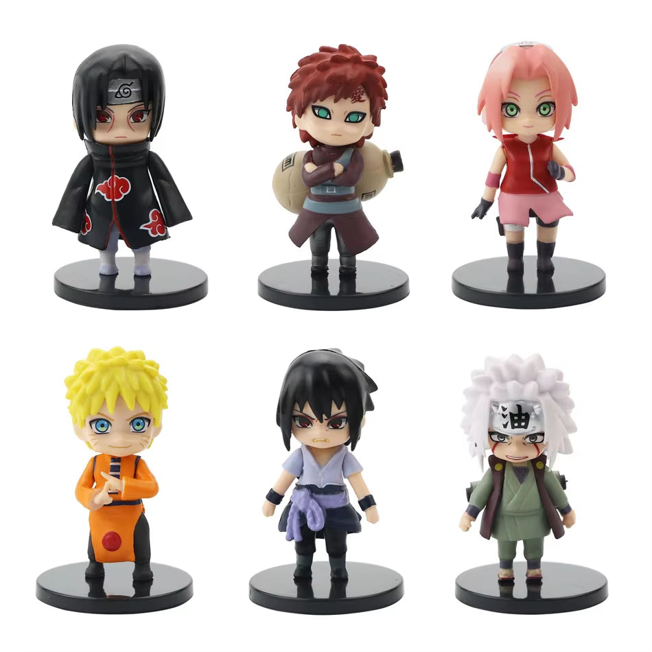 Hot 12Pcs/Set Anime Naruto Shippuden Hinata Sasuke Itachi Kakashi Gaara Anime Figure Q Version PVC Figures Toys Dolls Kid Gift