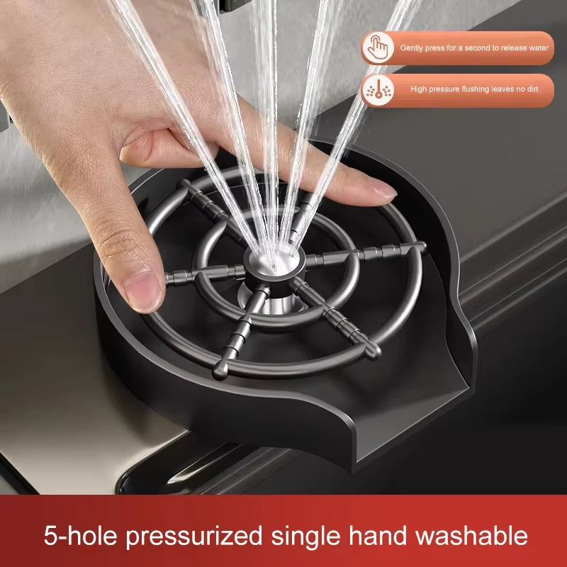 High-Pressure Cup Washer Automatic Rotating Kitchen Sink Vegetable Basin Home Coffee Milk Tea Shop Bar Cup Making