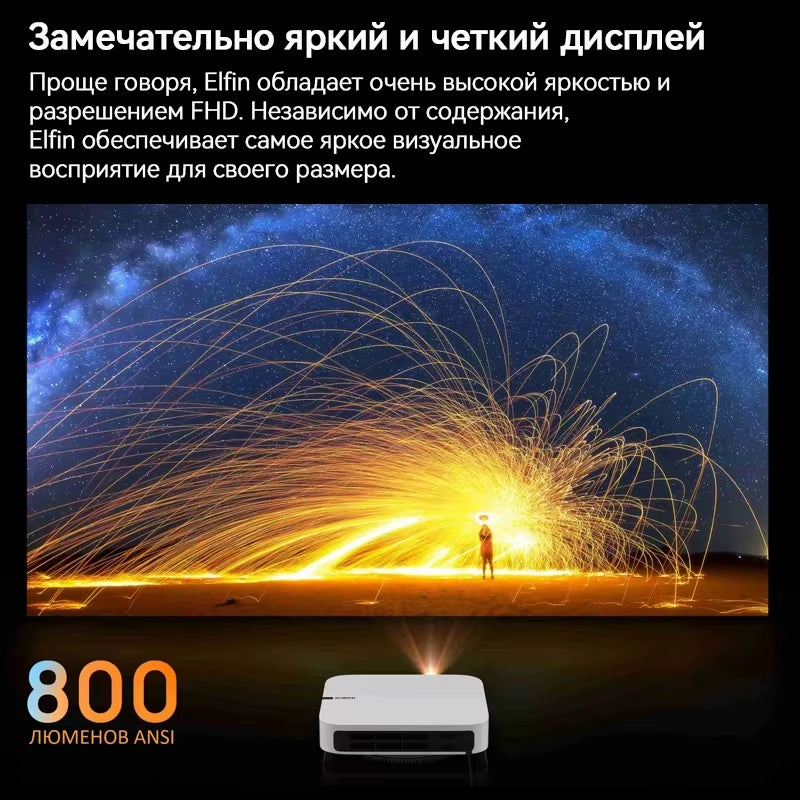 Giá Rẻ Nhất-Bh UY TÍN Bởi for TECH-ONE Máy Chiếu LED Mini Di Động Nhà Thông Minh 800Ansi Nhà Hát 3D Wifi Điện Ảnh Răng Xanh