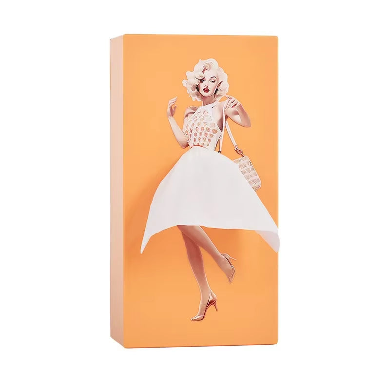 Cartoon Anime Girl Tissue Box Tissue Box Puffy Skirt Girl Face Tissue Box Cute Desktop Decorative Ornaments