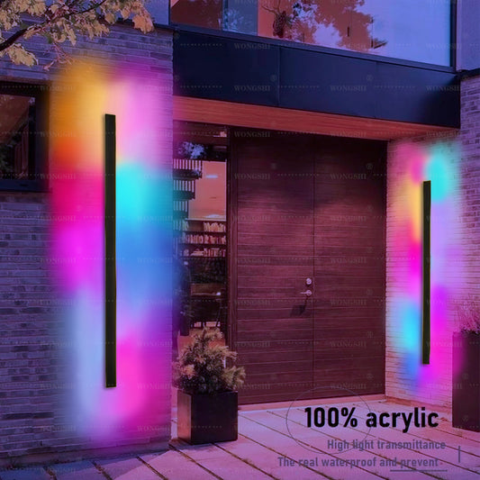 Aplique de pared RGB para exterior, impermeable, IP65, 30 cm, 10 W