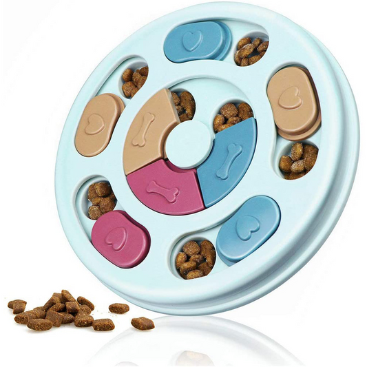 Dispensador de comida tipo rompecabezas para perros