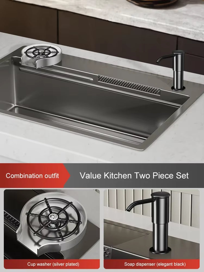 High-Pressure Cup Washer Automatic Rotating Kitchen Sink Vegetable Basin Home Coffee Milk Tea Shop Bar Cup Making