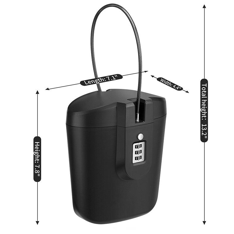 Caja de seguridad portátil de 2 l con cerradura de combinación de 3 dígitos