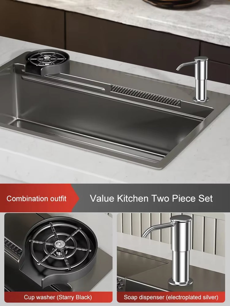High-Pressure Cup Washer Automatic Rotating Kitchen Sink Vegetable Basin Home Coffee Milk Tea Shop Bar Cup Making
