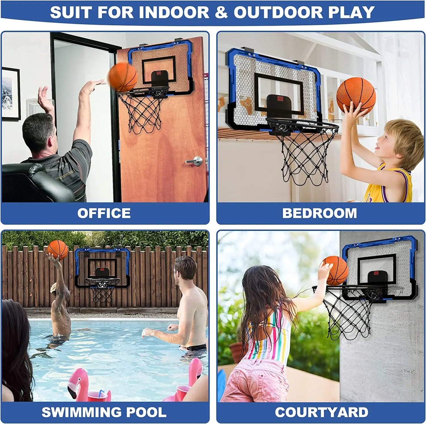 Aro de baloncesto de pared para entrenamiento en interiores