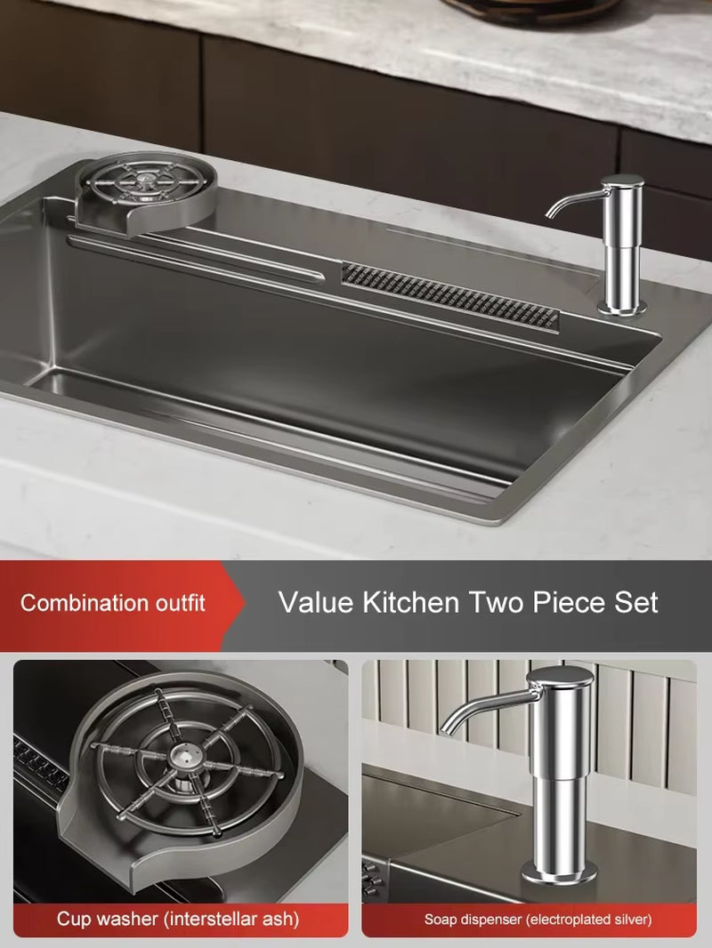 High-Pressure Cup Washer Automatic Rotating Kitchen Sink Vegetable Basin Home Coffee Milk Tea Shop Bar Cup Making