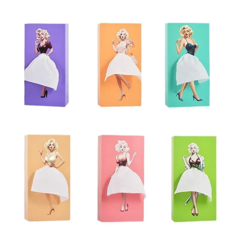 Cartoon Anime Girl Tissue Box Tissue Box Puffy Skirt Girl Face Tissue Box Cute Desktop Decorative Ornaments