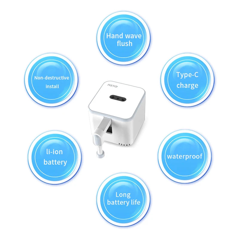 RSTO New Style Easy to Install Smart Touchless Toilet Flush Sensor Touchless Toilet Flush Kit