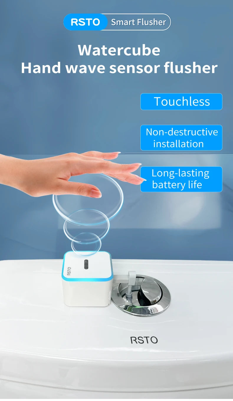 RSTO New Toilet Sensor Flusher Contact-free Charging Wave to Flush Infrared Toilet Flusher