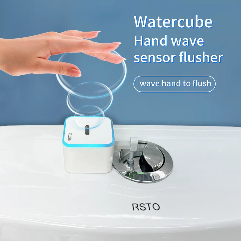 RSTO New Style Easy to Install Smart Touchless Toilet Flush Sensor Touchless Toilet Flush Kit
