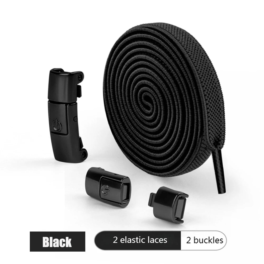 1Pair No Tie Shoe Laces Press Lock Shoelaces without Ties Elastic Lazy Shoelaces Sneaker Kids Adult Width Flat Shoelace for Boot