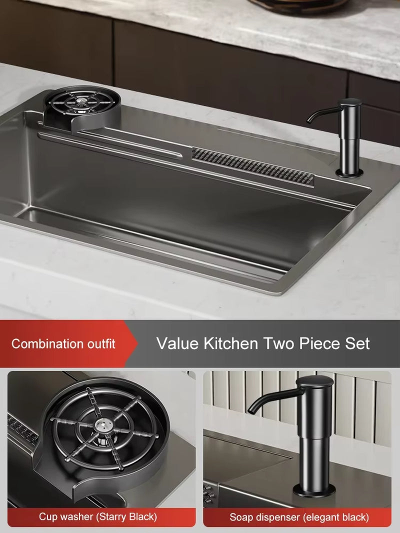 High-Pressure Cup Washer Automatic Rotating Kitchen Sink Vegetable Basin Home Coffee Milk Tea Shop Bar Cup Making