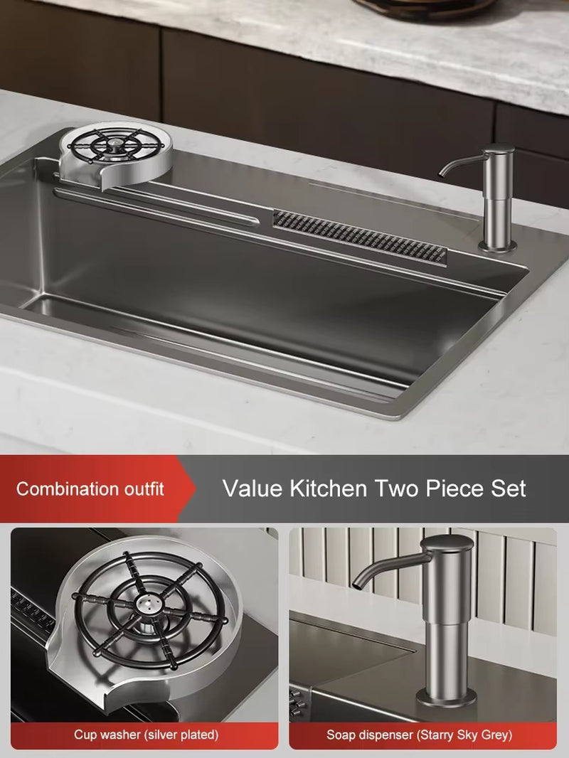 High-Pressure Cup Washer Automatic Rotating Kitchen Sink Vegetable Basin Home Coffee Milk Tea Shop Bar Cup Making