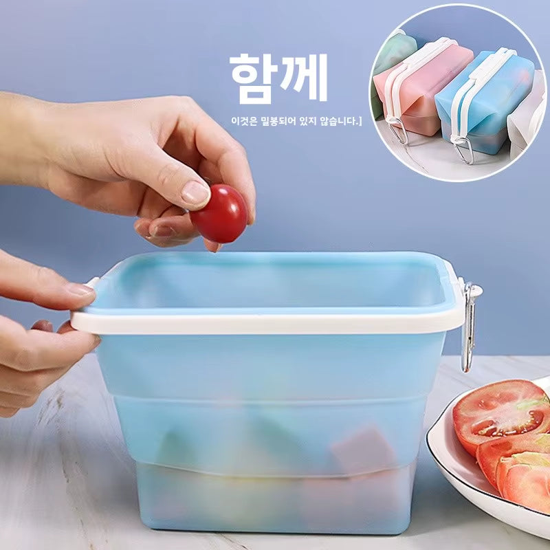 Edible Silicon Buggy Bag Refrigerator Recyclable Ness Protection Package Reusable Outdoor Fruit Silicone Sealed Bag