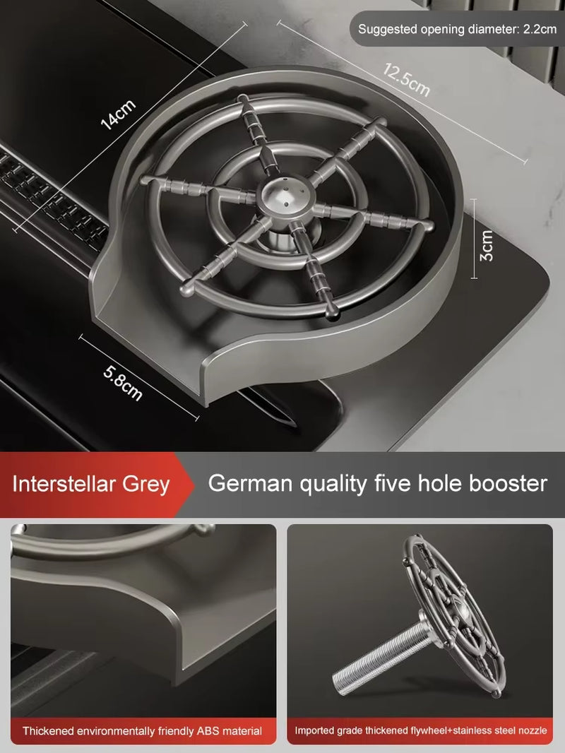 High-Pressure Cup Washer Automatic Rotating Kitchen Sink Vegetable Basin Home Coffee Milk Tea Shop Bar Cup Making