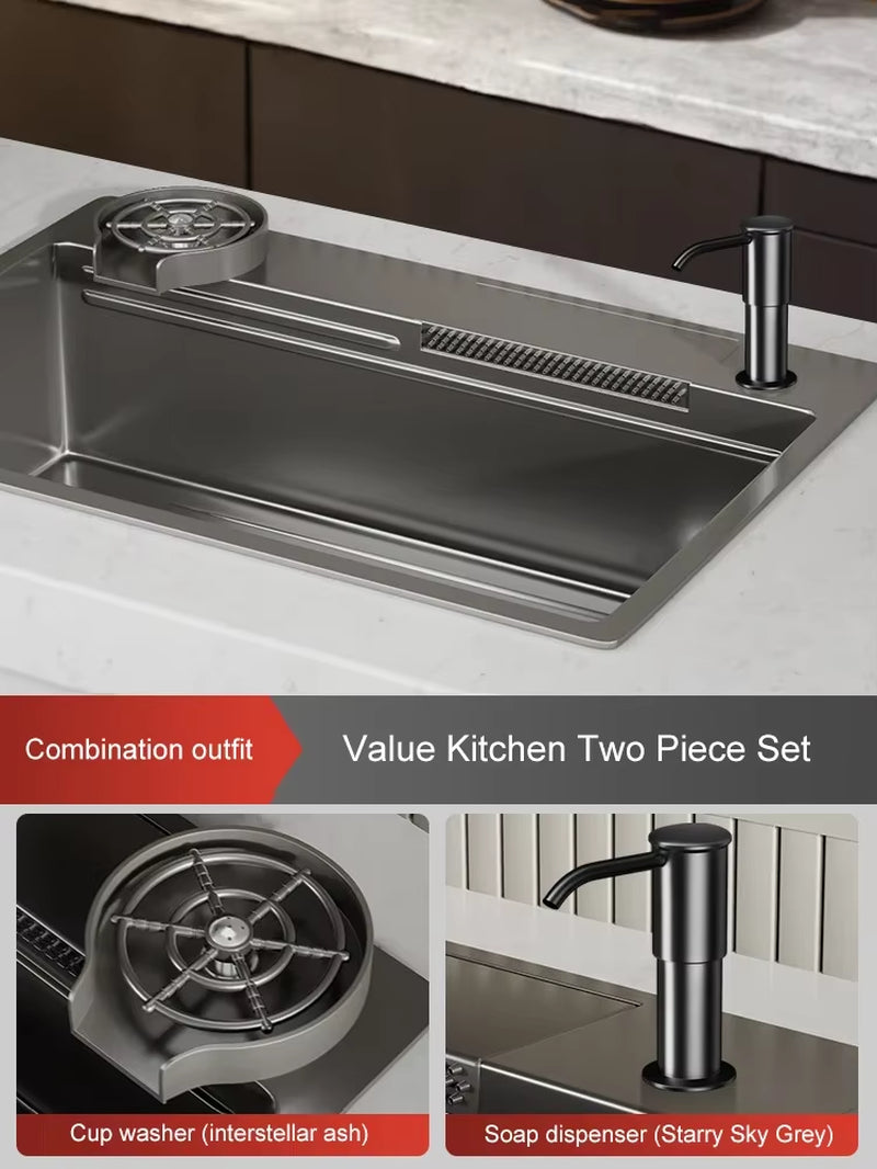High-Pressure Cup Washer Automatic Rotating Kitchen Sink Vegetable Basin Home Coffee Milk Tea Shop Bar Cup Making
