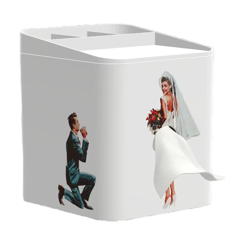 Cartoon Anime Girl Tissue Box Tissue Box Puffy Skirt Girl Face Tissue Box Cute Desktop Decorative Ornaments